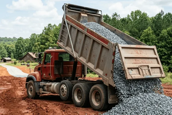 Gravel delivery and spreading in Gray GA